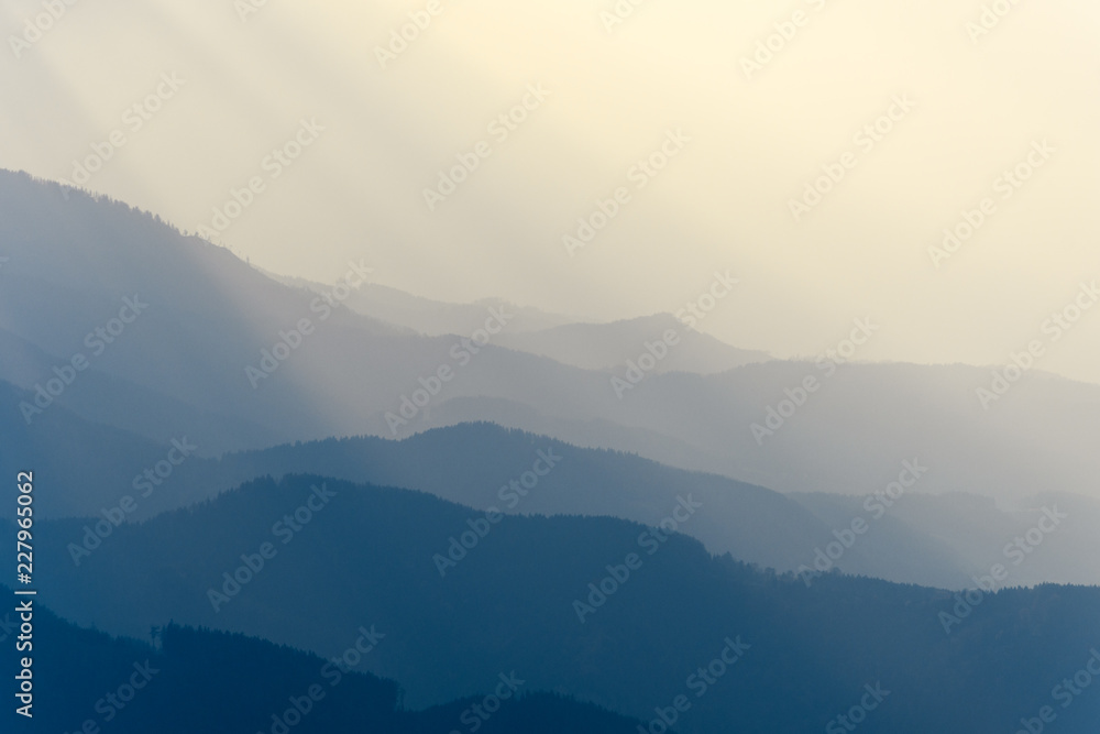 Fototapeta premium Hills Blue Misty seen from