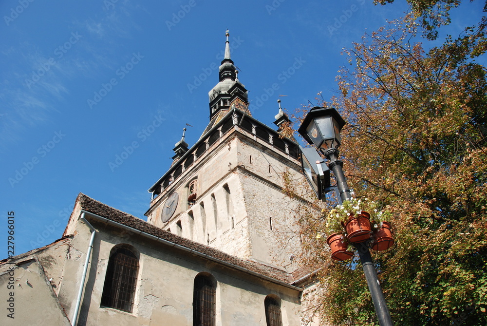 Exterior of historical Sighisoara Clock Tower, Romania Exterior of historical Sighisoara Clock Tower, Romania