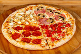 Pizza assortie with meat