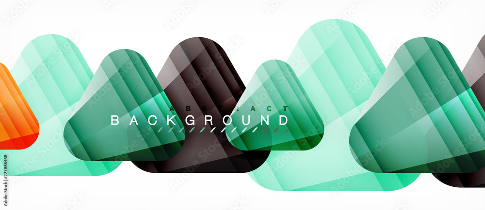 Glass triangles modern geometric composition, abstract background Glass triangles modern geometric composition, abstract background