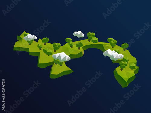 Panama Vector Low Poly 3D Cartoon Map
