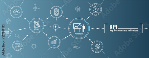 KPI - Key Performance Indicators Web Header Banner and Icon set