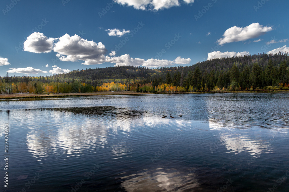 Φωτογραφία Beautiful view of the mirror lake of Duck Creek in Dixie National Forest in the