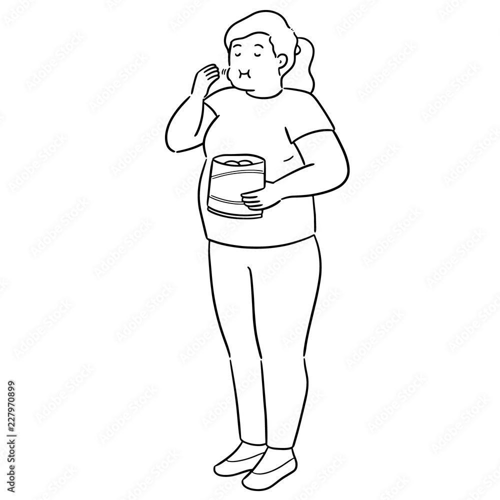 vector of woman eating snack vector of woman eating snack