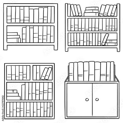 vector set of bookshelf