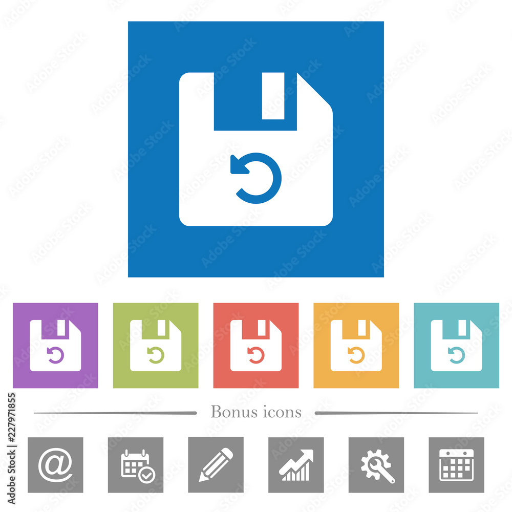 Undo last file operation flat white icons in square backgrounds Undo last file operation flat white icons in square backgrounds