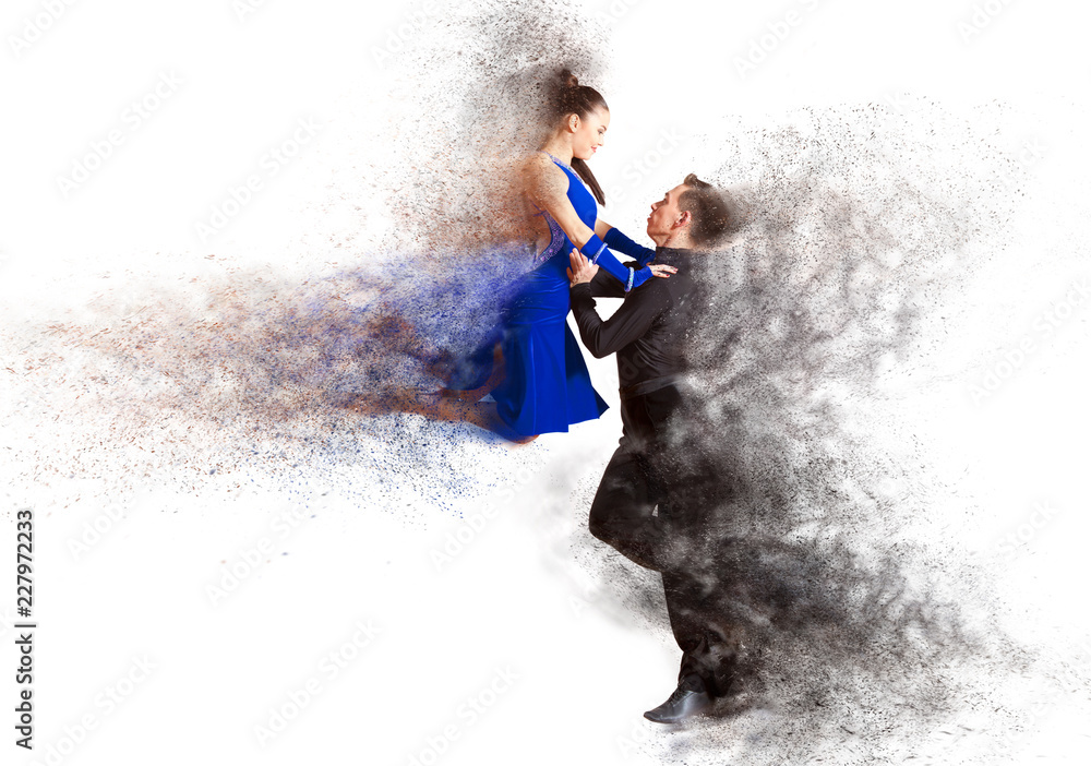 Obraz premium Dancing ballroom. Color dust effect