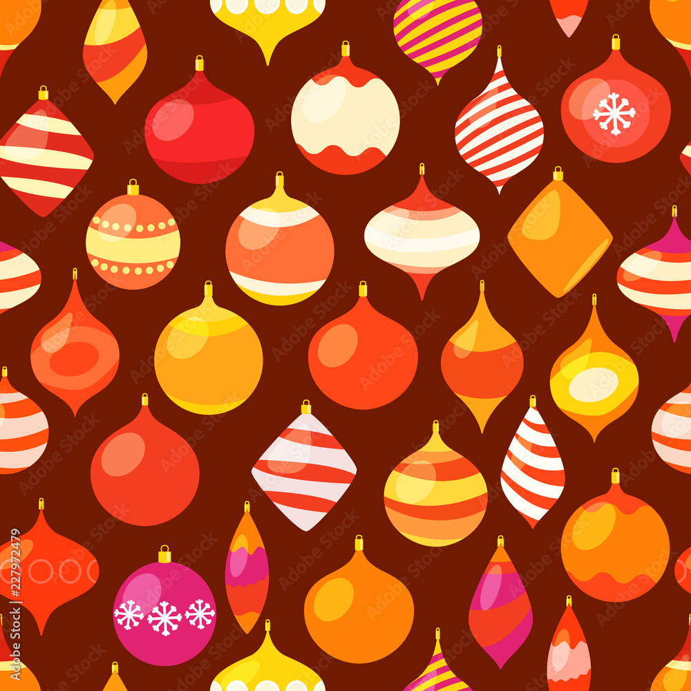 Different christmas baubles. Vector seamless pattern Different christmas baubles. Vector seamless pattern