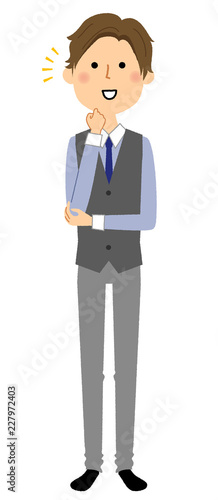 若い男性　気付く