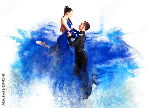 Obraz Tańcząca sala balowa. Efekt kolorowego pyłu