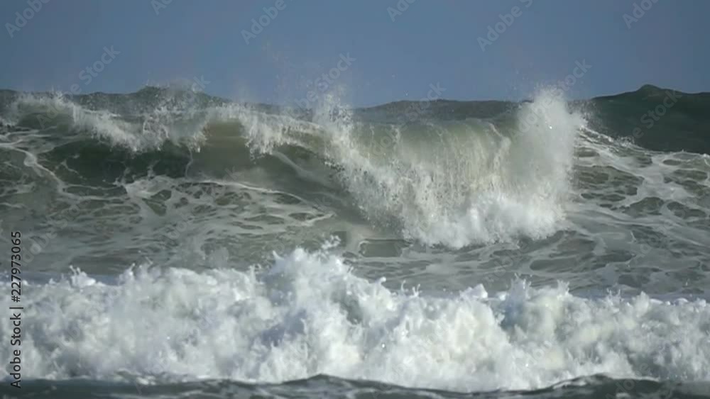 Ocean Big Wave Splashing Big Foam slow motion Ocean Big Wave Splashing Big Foam slow motion
