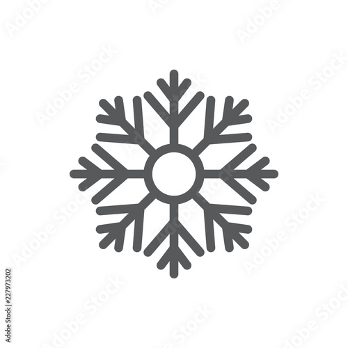 Snowflake pixel perfect icon with editable stroke - winter seasonal element of frozen water isolated on white.