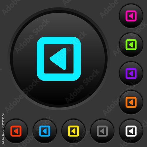 Toggle left dark push buttons with color icons © botond1977