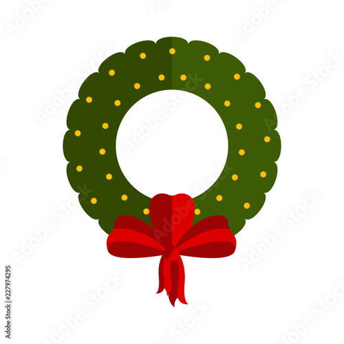 . Vector illustration designIsolated christmas holly wreath decoration icon