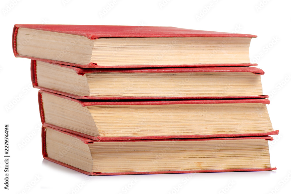 Stack of books on a white background isolation Stack of books on a white background isolation