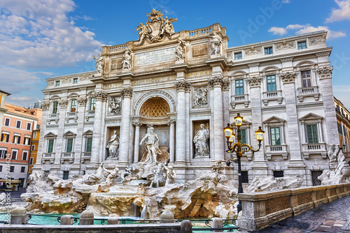 The Trevi Fountain in a sunny summer day