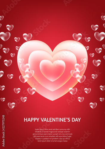 Creative design concept with heart for Valentine's day, Mother's day, greeting cards or love confession.