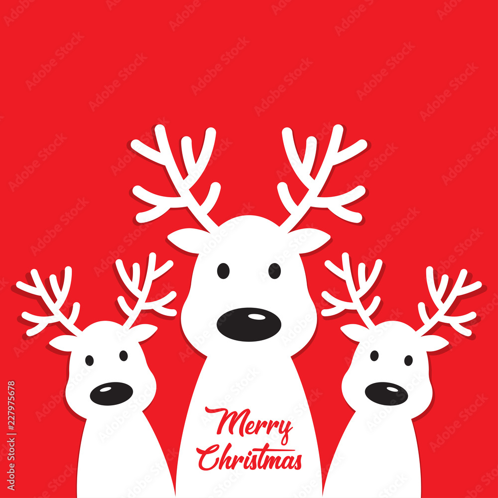 white reindeer on a red background. white reindeer on a red background.