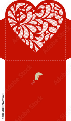 Wedding invitation or greeting card with abstract ornament. Suitable for greeting cards, invitations, menus. Laser cut wedding trifold envelope template vector