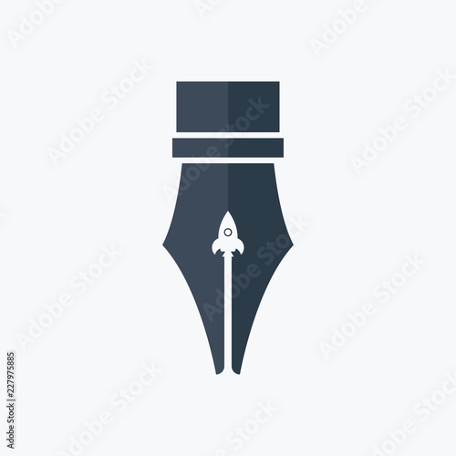 Creative symbol concept with pen and rocket