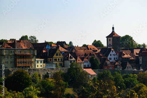 Panorama of historic town of Rothenburg, Germany