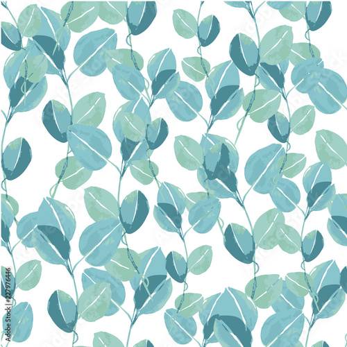 Fototapeta Naklejka Na Ścianę i Meble -  Vector pattern from leaf foliage. Trendy color. Seamless background
