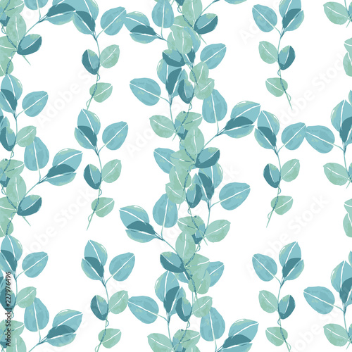 Vector pattern from leaf foliage. Trendy color. Seamless background