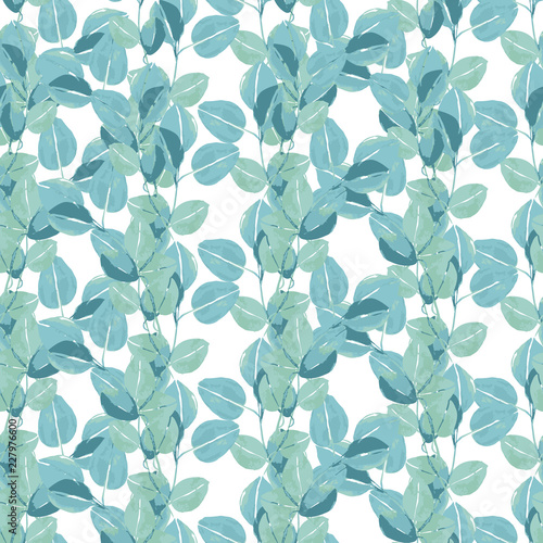 Fototapeta Naklejka Na Ścianę i Meble -  Vector pattern from leaf foliage. Trendy color. Seamless background