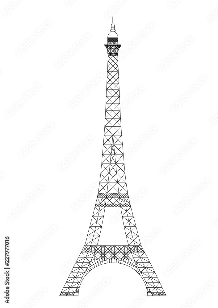 Vector illustration Paris, Eiffel tower