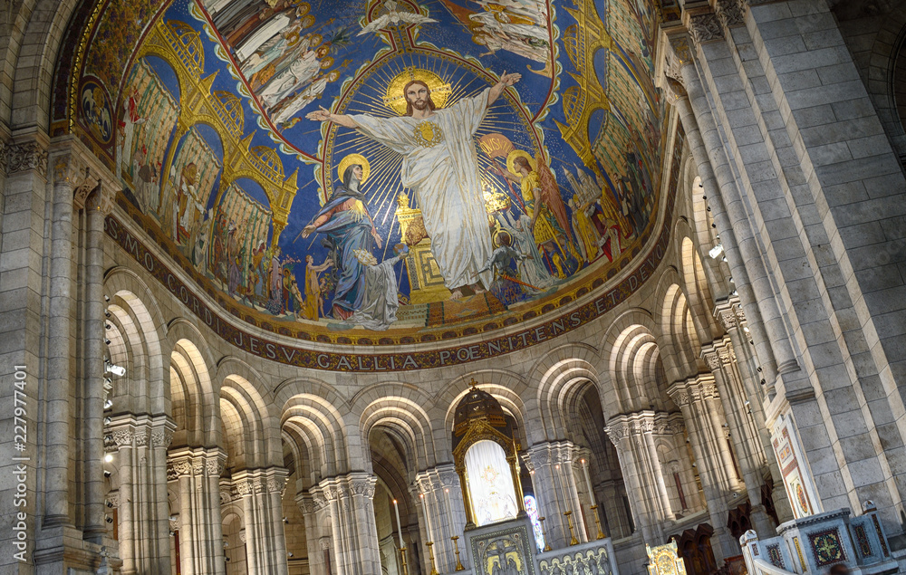 Basilica of Sacre-Coeur - fragment of the interior.