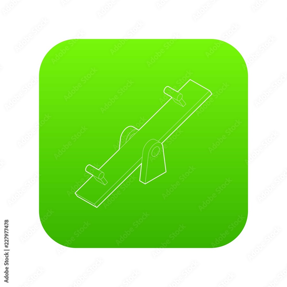 Seesaw icon green vector isolated on white background Seesaw icon green vector isolated on white background