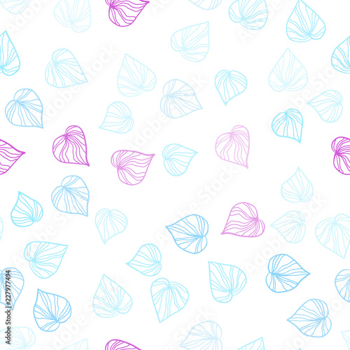 Wallpaper Mural Light Blue, Red vector seamless doodle background with leaves. Torontodigital.ca