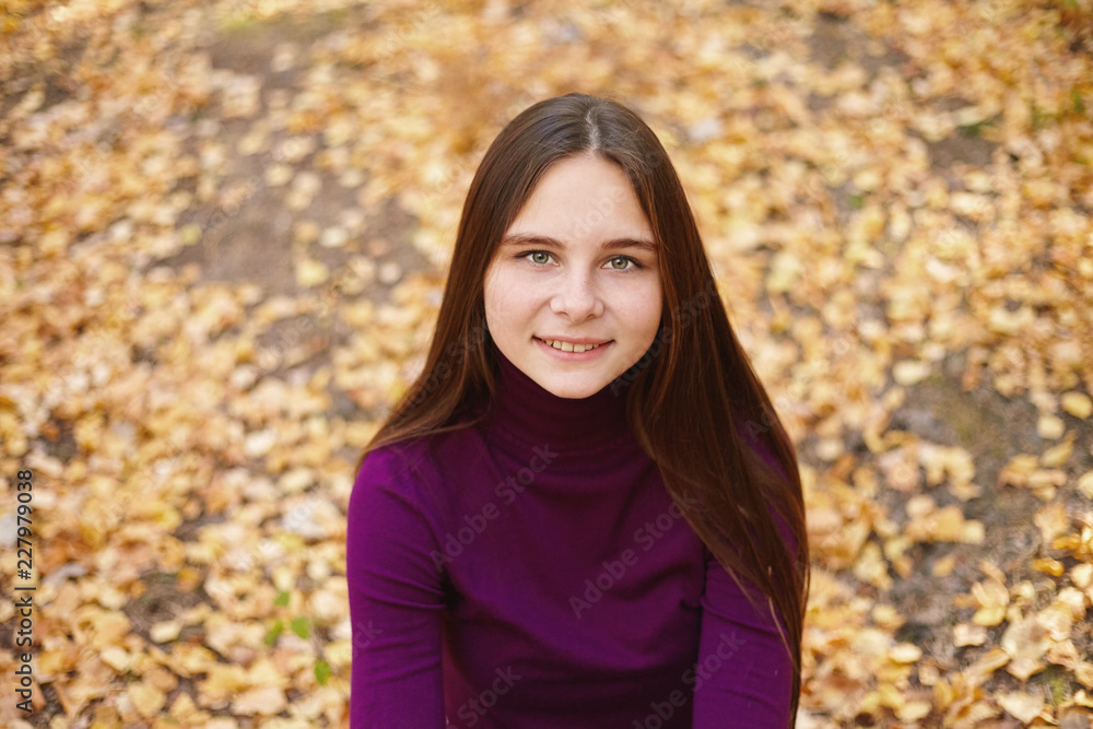 Charming girl in the autumn park Charming girl in the autumn park