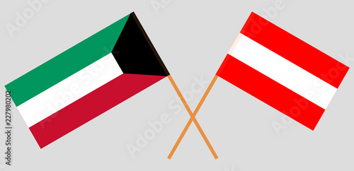 Austria and Kuwait. The Austrian and Kuwaiti flags. Official colors. Correct proportion. Vector