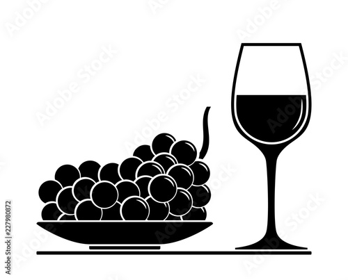 wine glass and grape