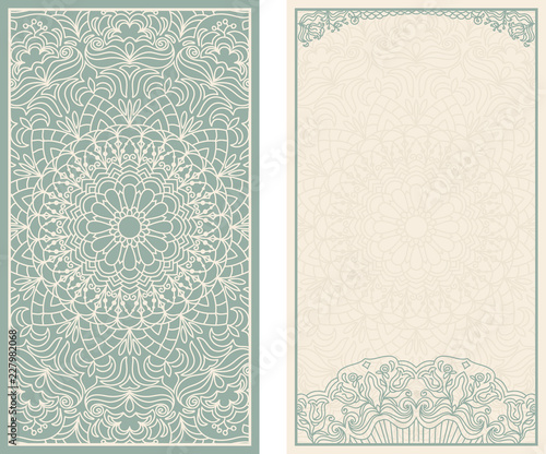 Abstract background, wedding invitation or greeting card design with lace pattern, beautiful luxury postcard, ornate page cover, ornamental vector illustration