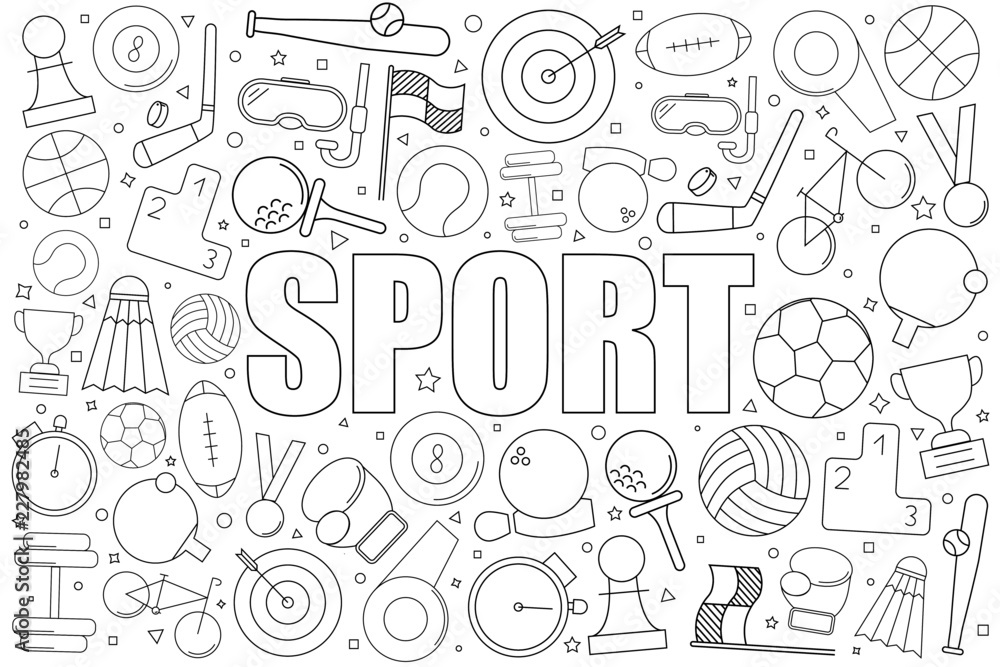 Sport background from line icon. Linear vector pattern. Vector illustration Sport background from line icon. Linear vector pattern. Vector illustration
