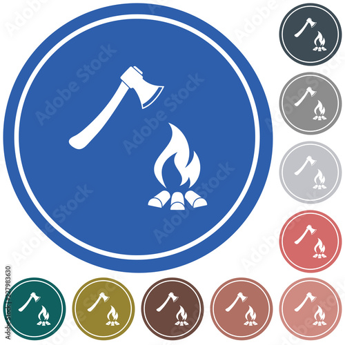 The ax and campfire icon