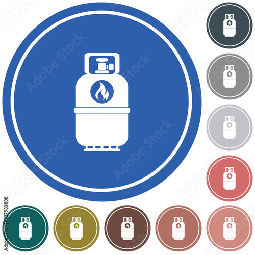 Camping gas bottle icon. Flat icon isolated