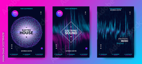 Abstract Sound Flyers Set.