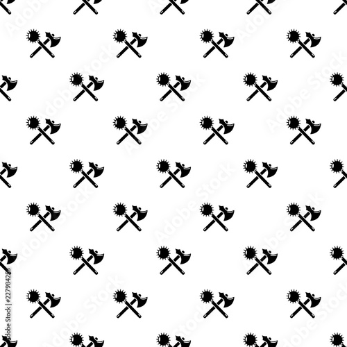 Medieval axe and mace pattern vector seamless repeating for any web design