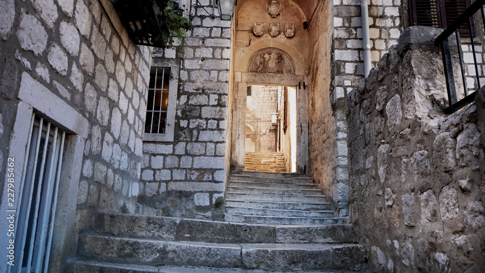 Beautiful quiet Alley in the Old Town of Dubrovnik