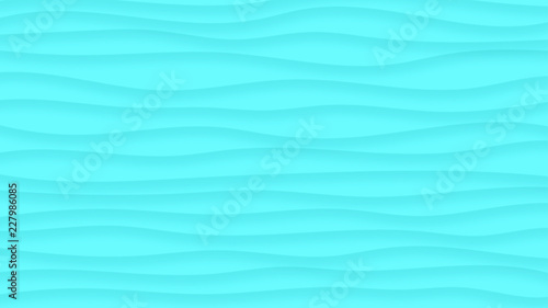 Abstract background of wavy lines with shadows in light blue colors
