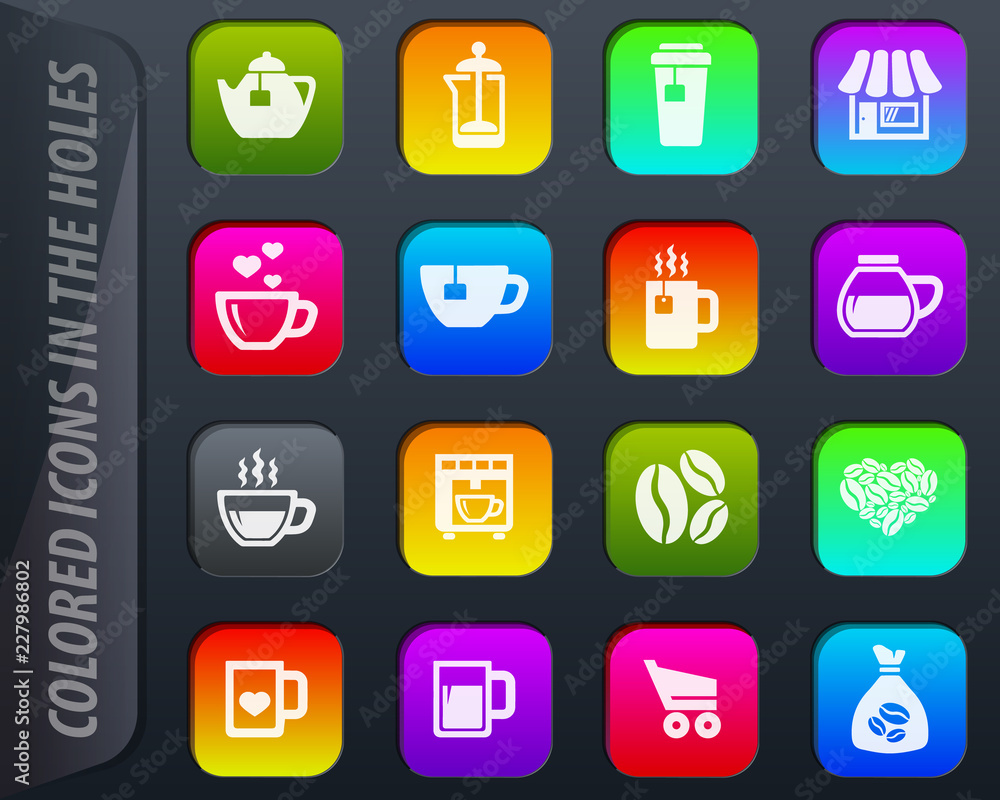 Coffee icons set