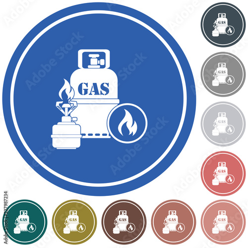 Camping stove with gas bottle icon