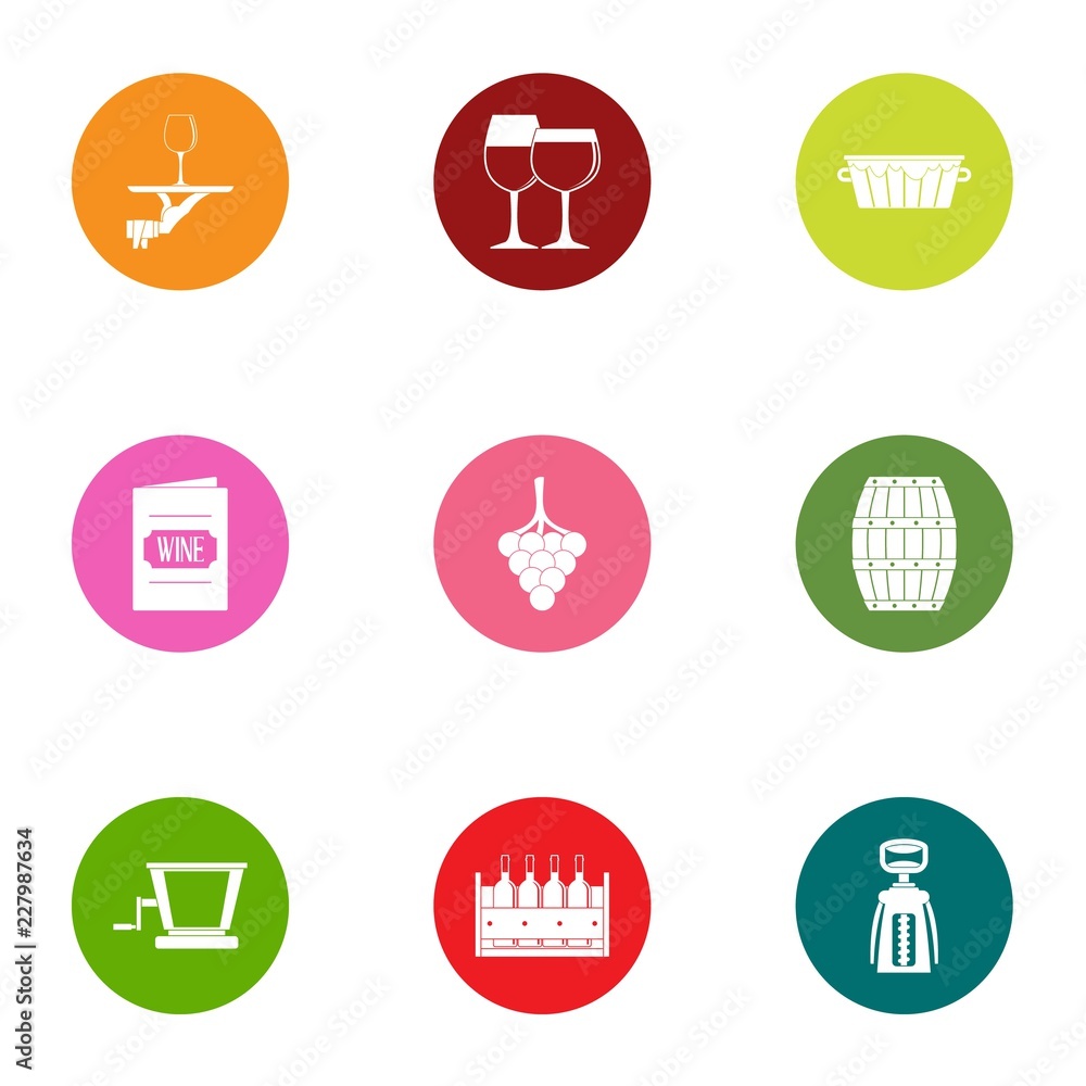 Denatured alcohol icons set. Flat set of 9 denatured alcohol vector icons for web isolated on white background Denatured alcohol icons set. Flat set of 9 denatured alcohol vector icons for web isolated on white background