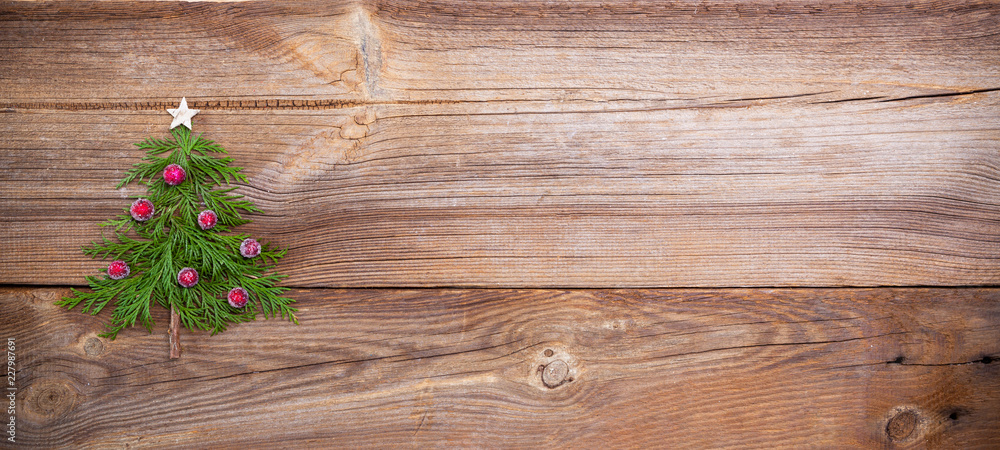 christmas tree on wooden board christmas tree on wooden board