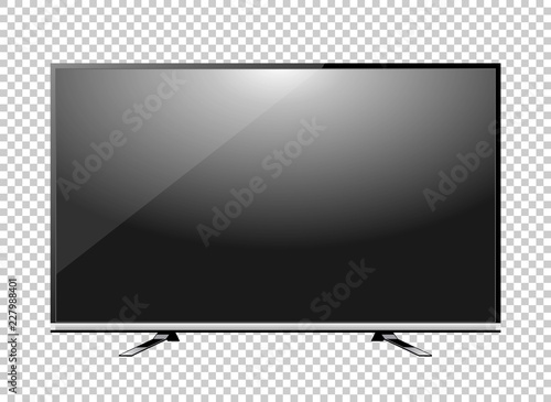 Black LED tv television screen blank on background