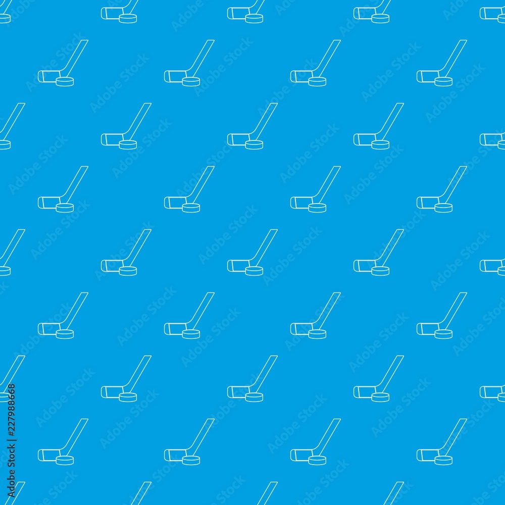 Stick washer ice hockey pattern vector seamless blue repeat for any use Stick washer ice hockey pattern vector seamless blue repeat for any use