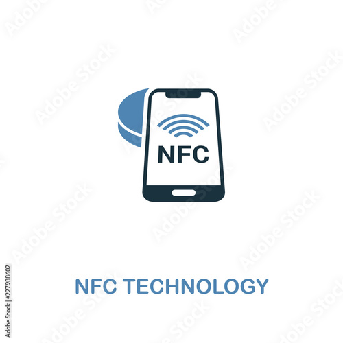 Nfc Technology icon in two colors design. Premium style from smart devices icon collection. UI. Illustration of nfc technology icon. For web design, apps, software and printing.
